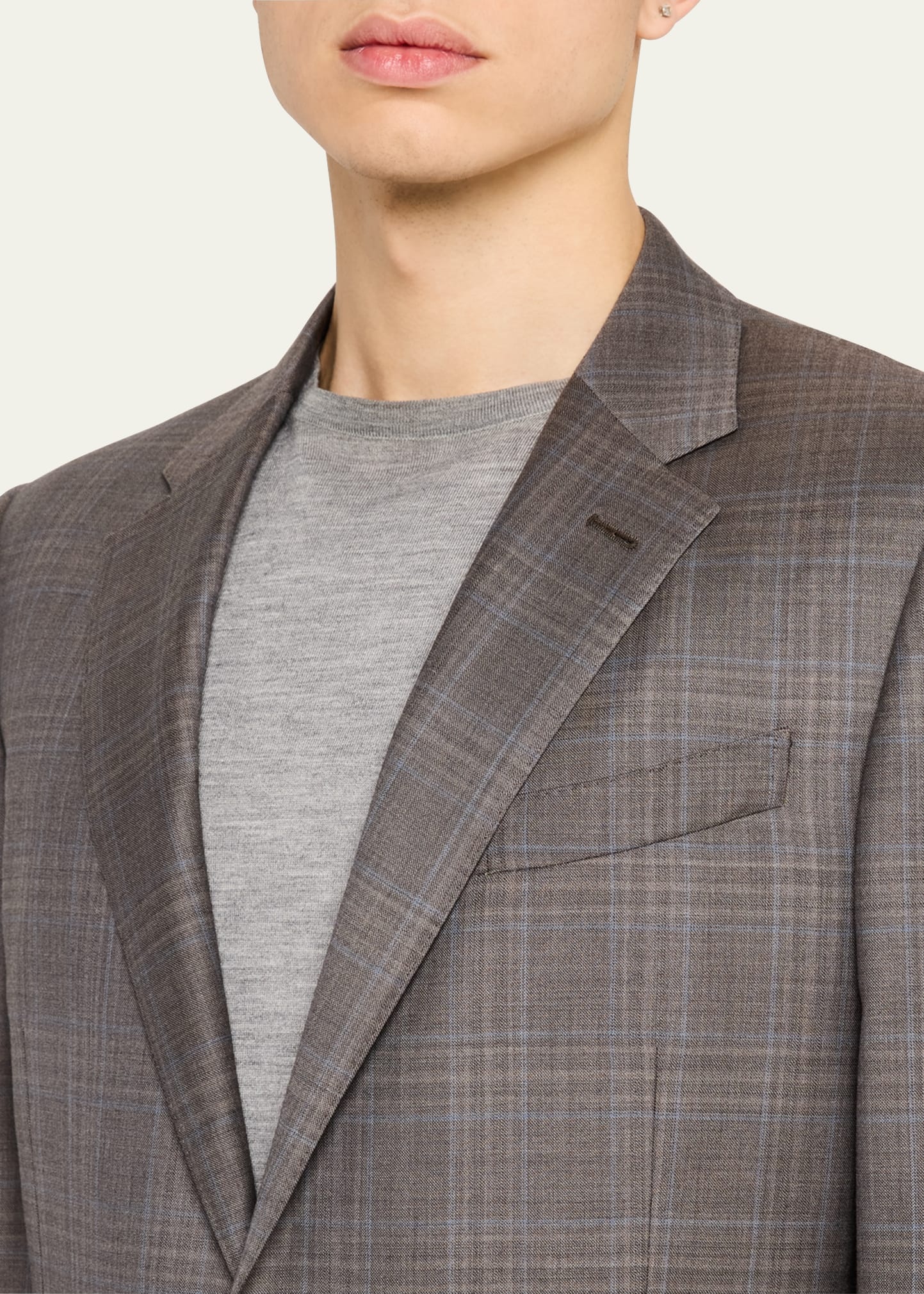 Men's Trofeo Melange Plaid Suit - 5