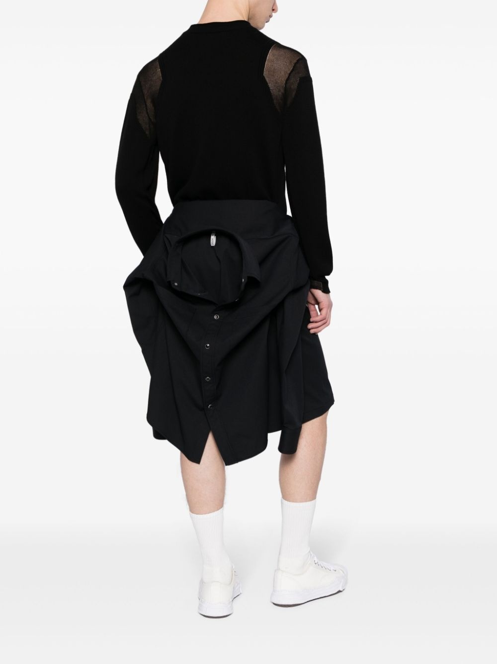 deconstructed combo cotton shorts - 2