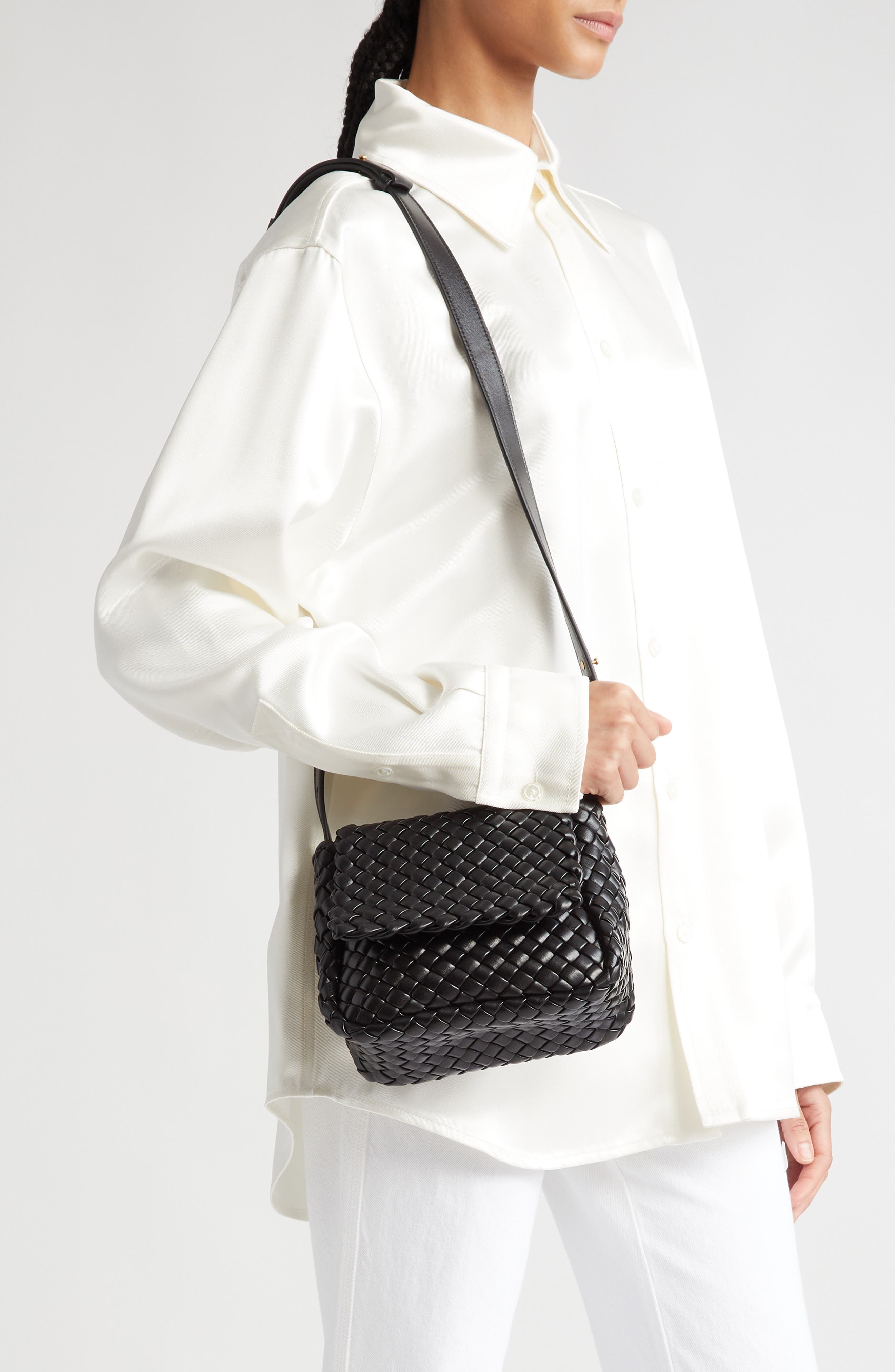 Mini Cobble Padded Intrecciato Leather Shoulder Bag - 3