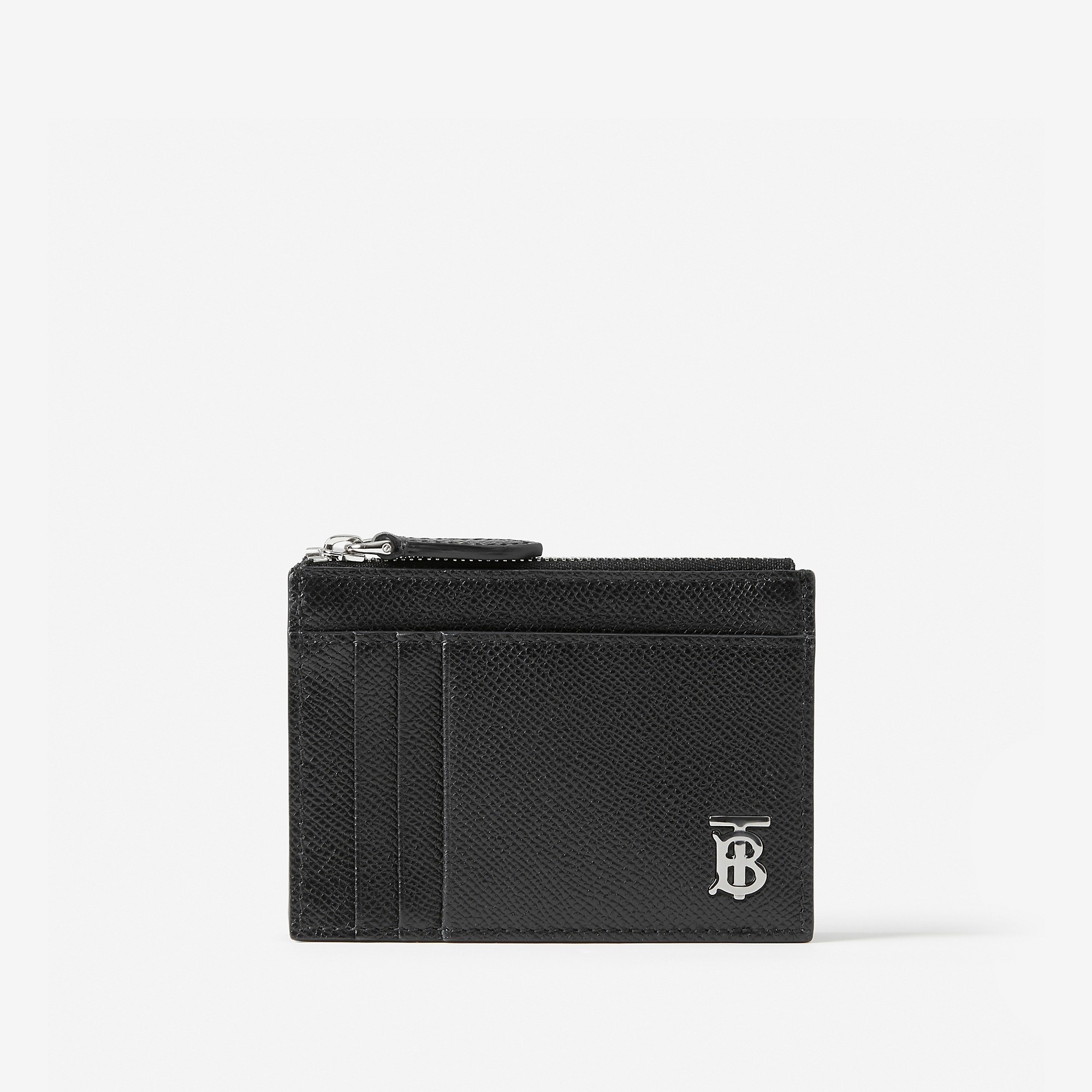 Grainy Leather TB Zip Card Case - 1