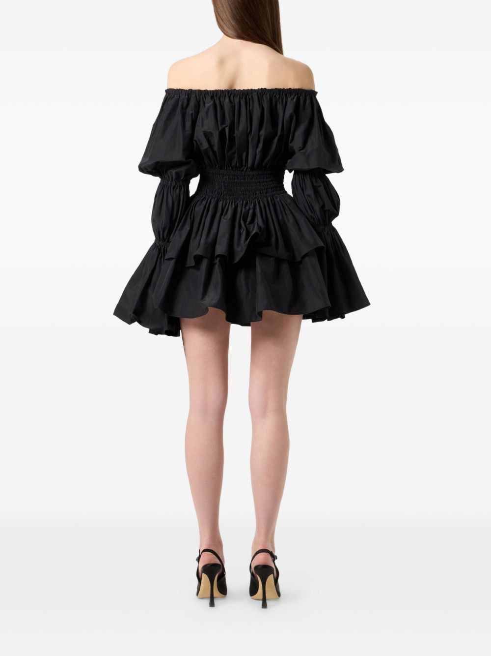 off-shoulder neckline mini dress - 4