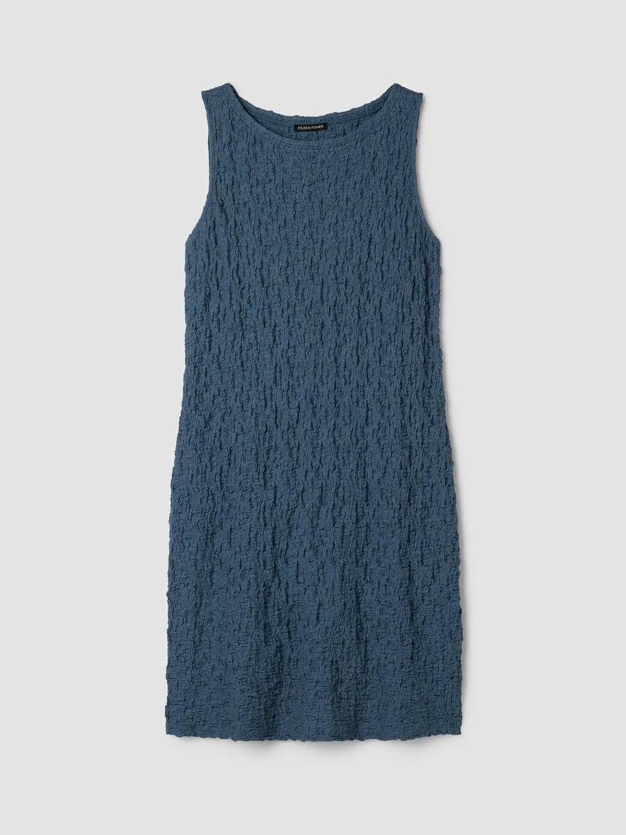 Bubble Jacquard Bateau Neck Dress - 1