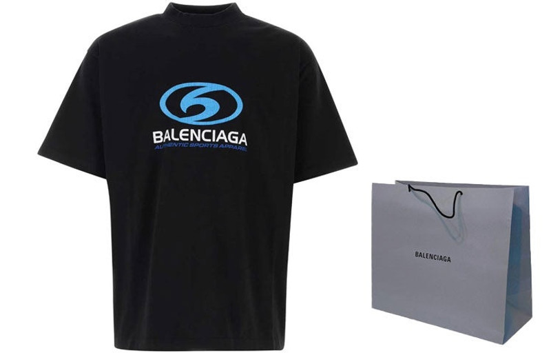 BALENCIAGA Balenciaga Surfer T-shirt 'Black Blue' 764235TPVU61165 outlook
