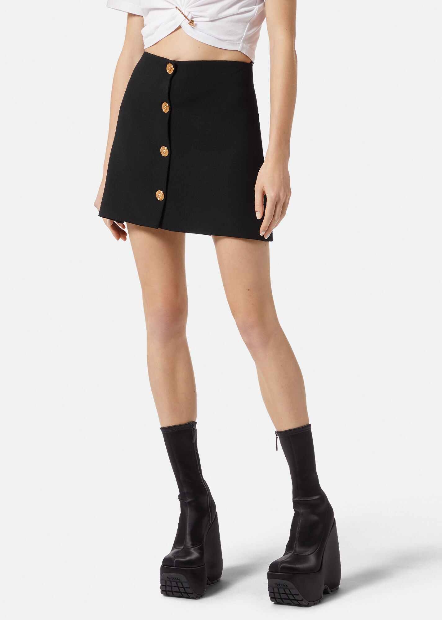 VERSACE Medusa Virgin Wool Blend Skirt | REVERSIBLE