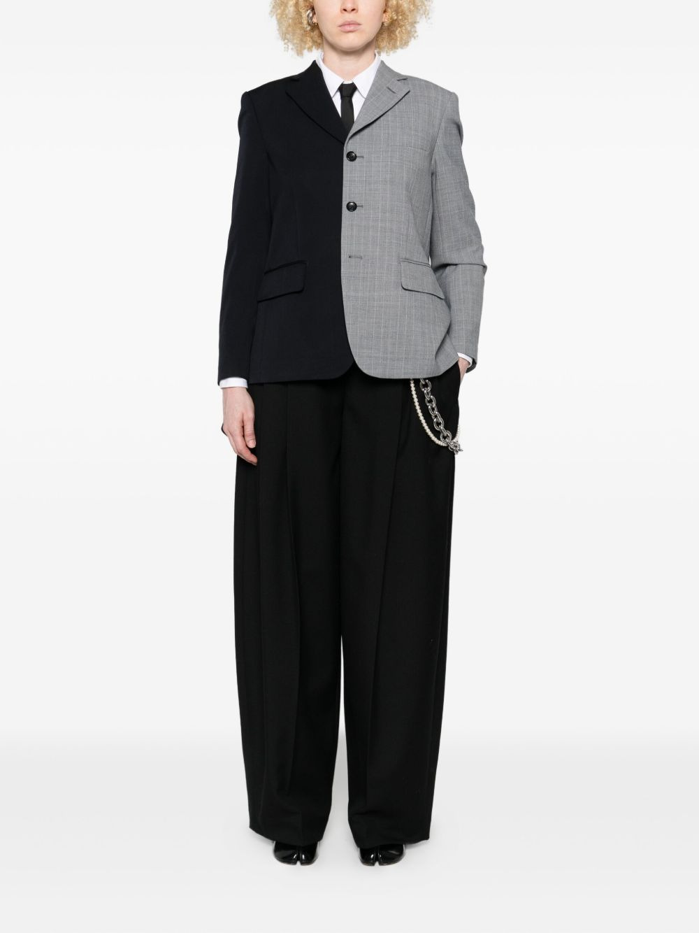 pinstripe two-tone jacket - 2
