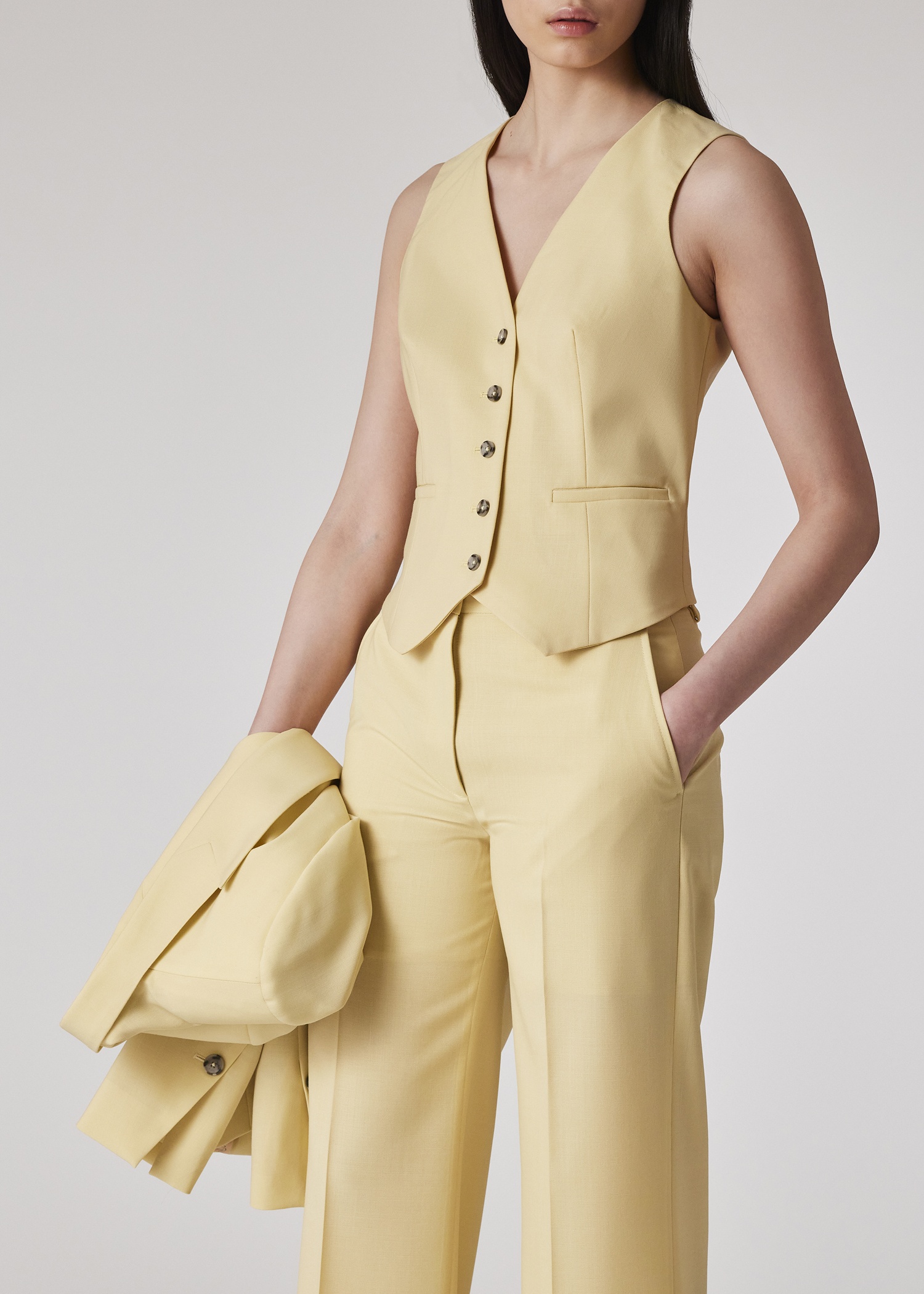 Women's Buttercup Yellow Wool Three-Piece Suit - 9