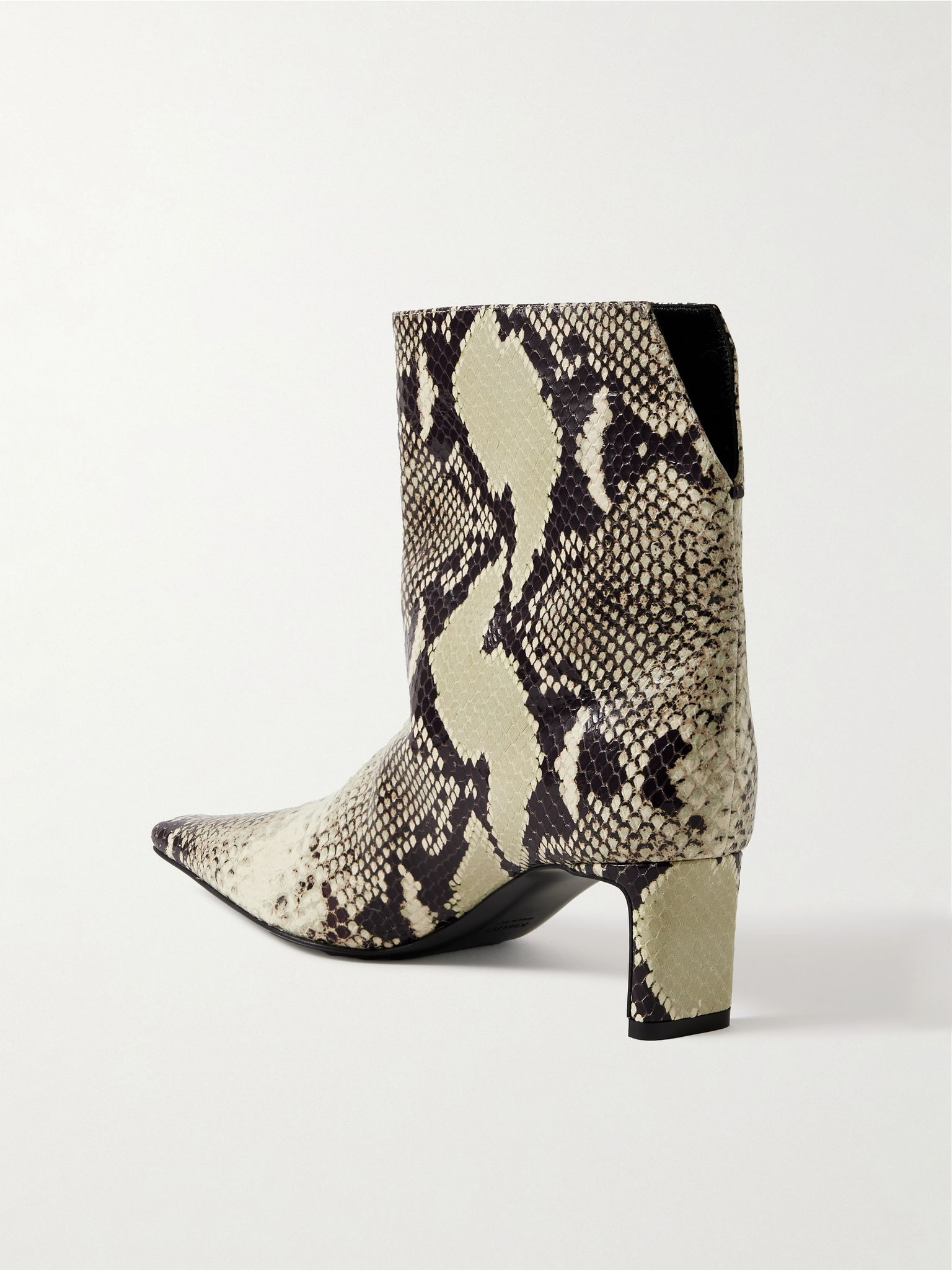 Ona snake-effect leather ankle boots Snake print - 3