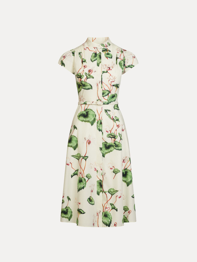 CHINÉ CYCLAMEN COTTON POPLIN CAP SLEEVE DRESS 1