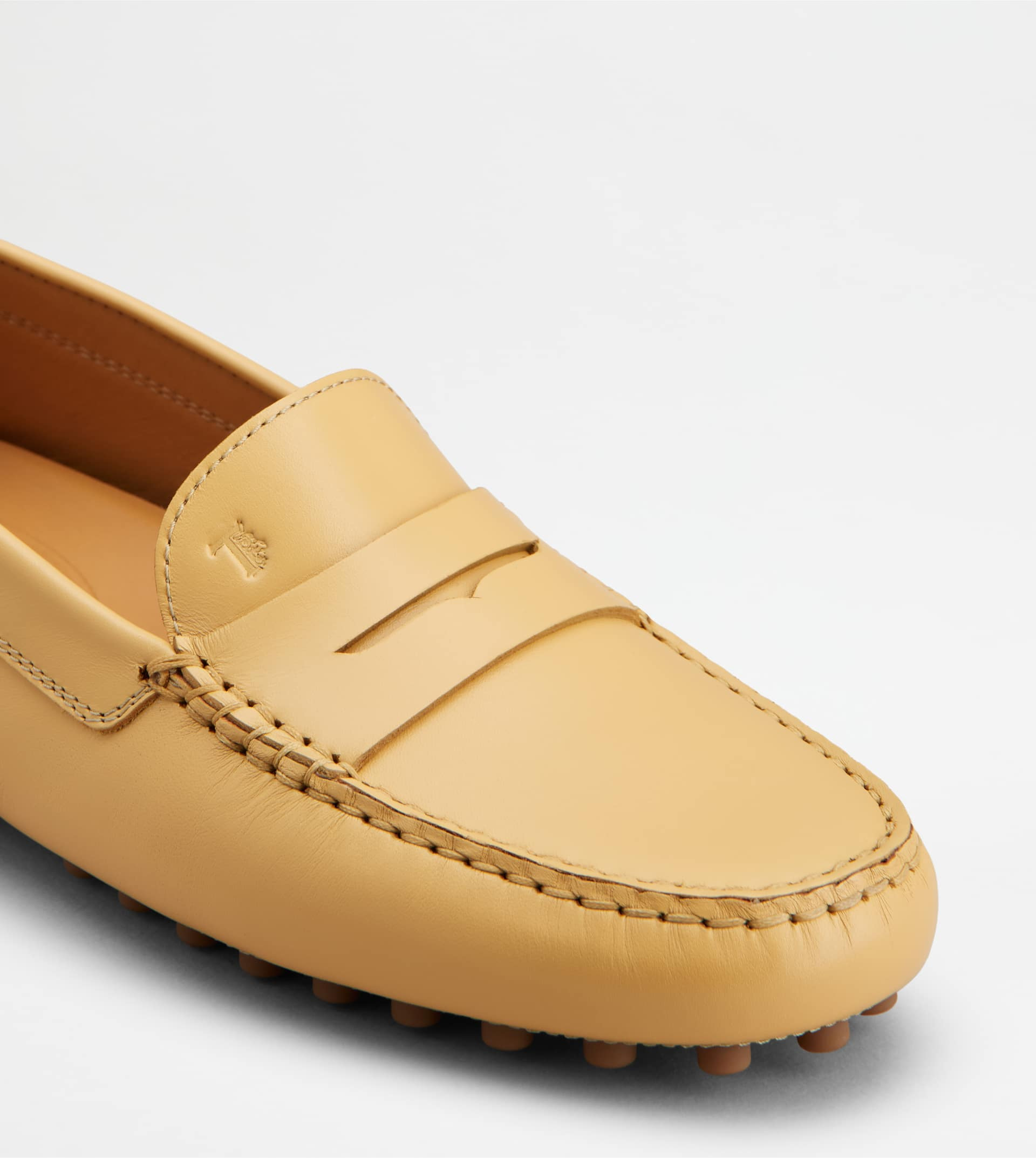 GOMMINO DRIVING SHOES IN LEATHER - YELLOW - 6