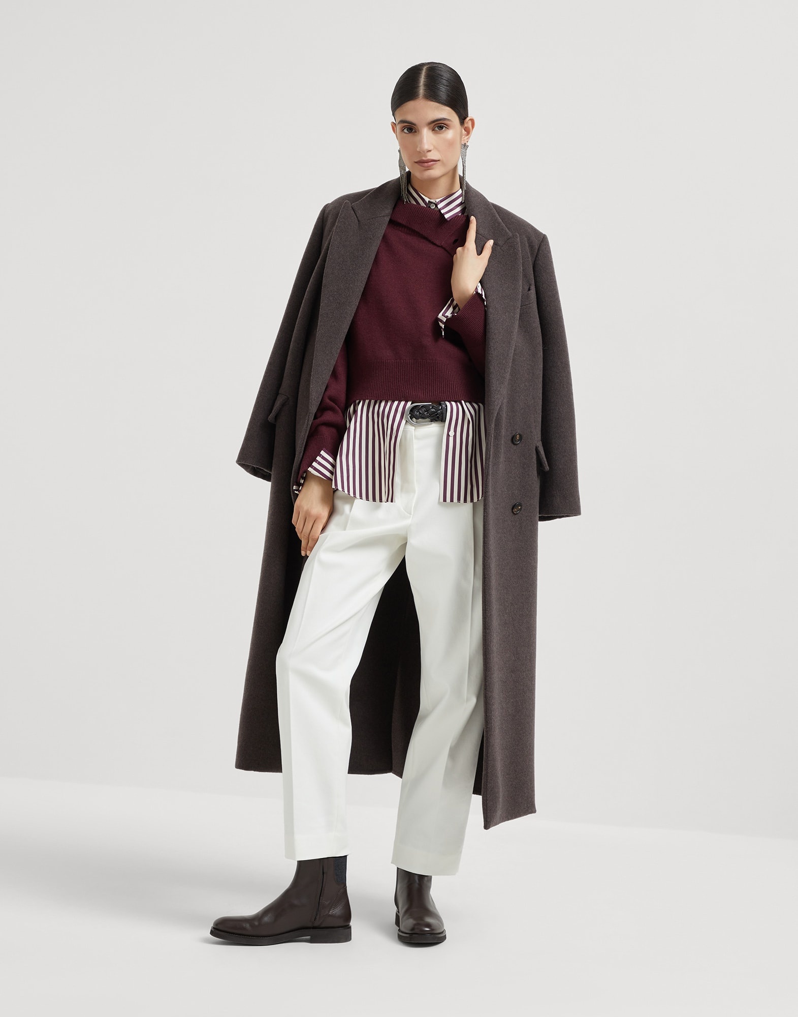 Cashmere cropped turtleneck sweater with shiny detail - 5
