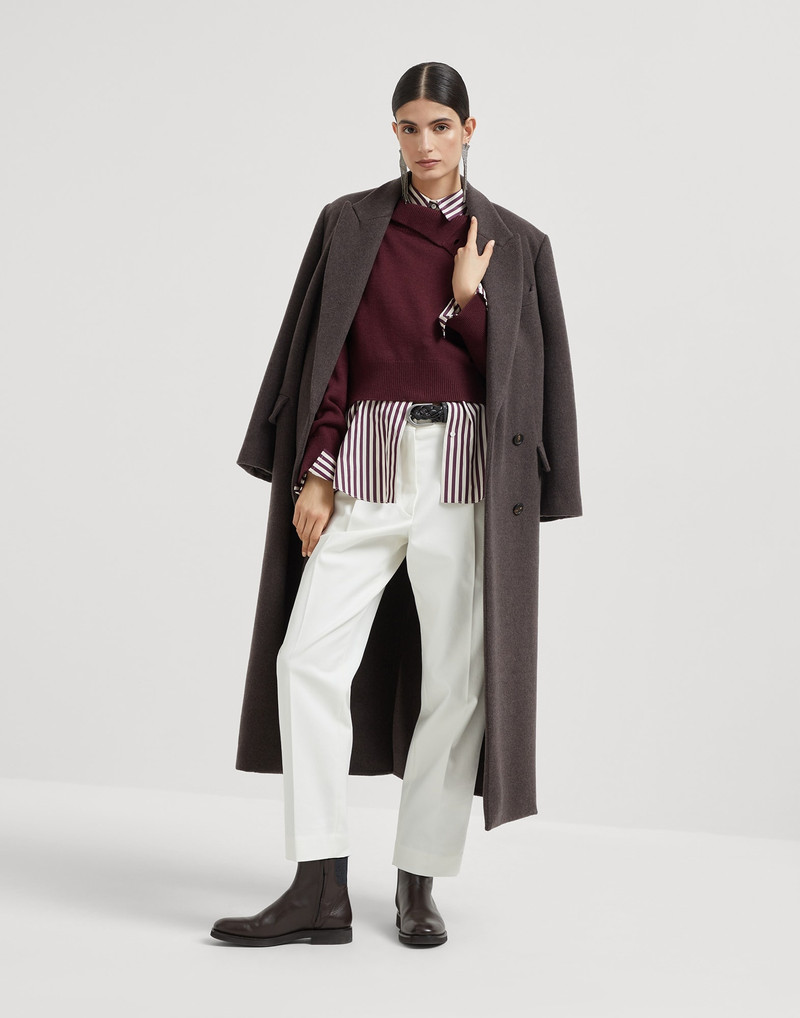 Cashmere cropped turtleneck sweater with shiny detail 5