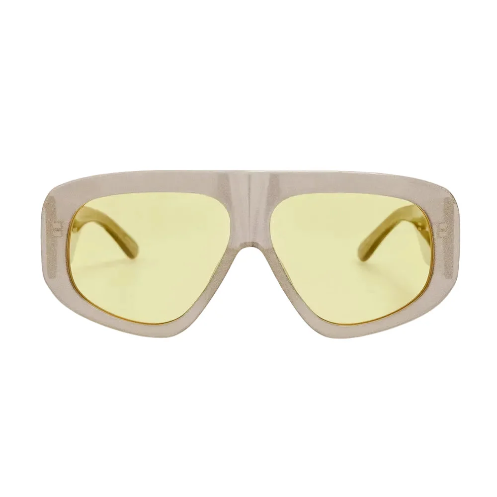 X THE ATTICO SUNGLASSES (MILANO GLITTER/SILVER/YELLOW) - 1