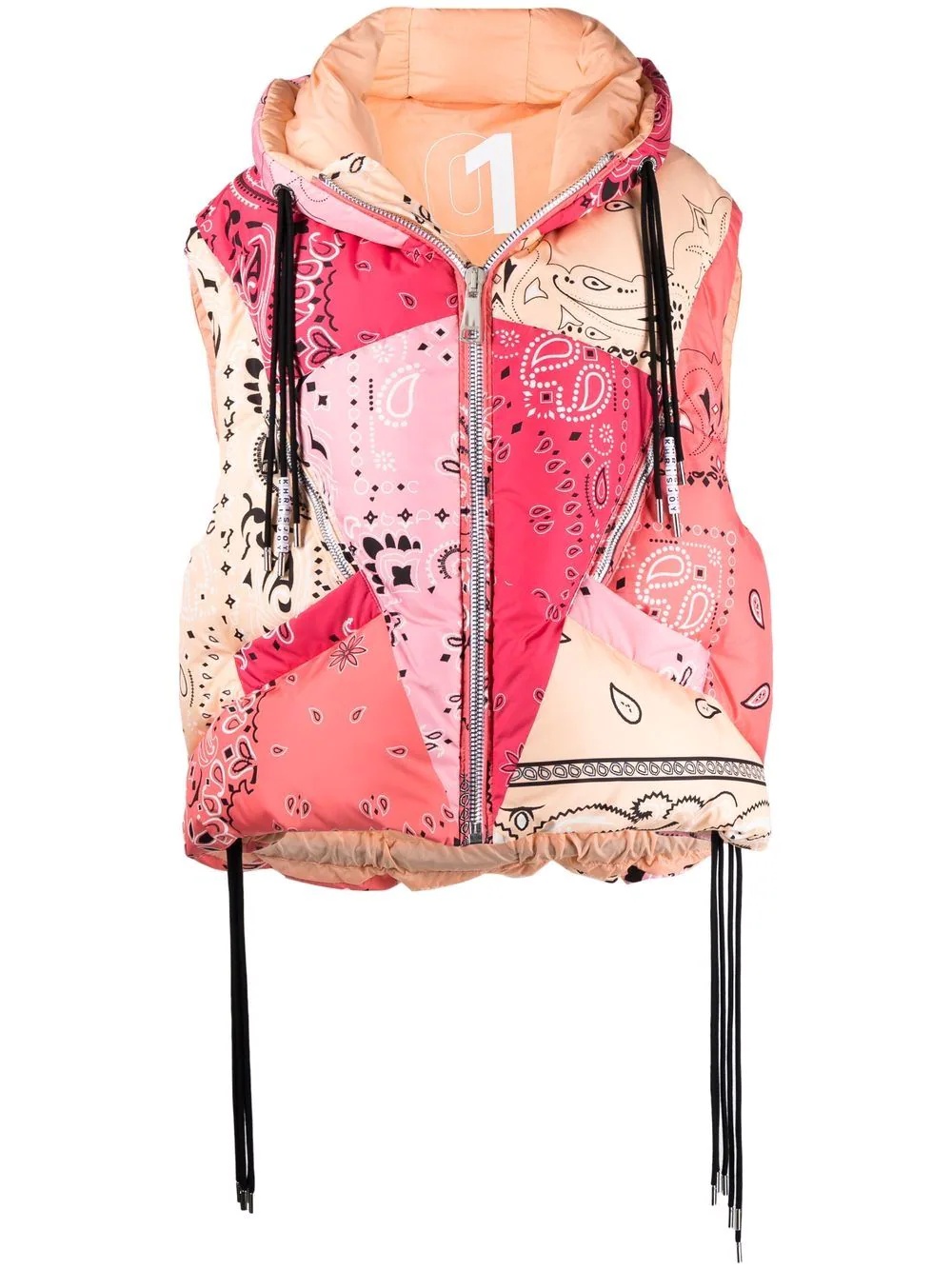 bandana-print padded gilet - 1