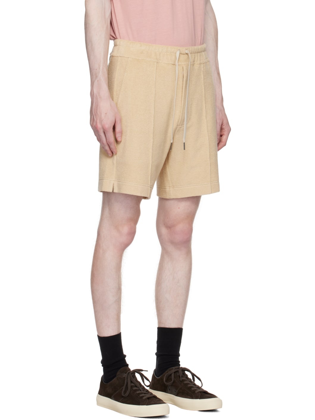 Beige Towelling Shorts - 2