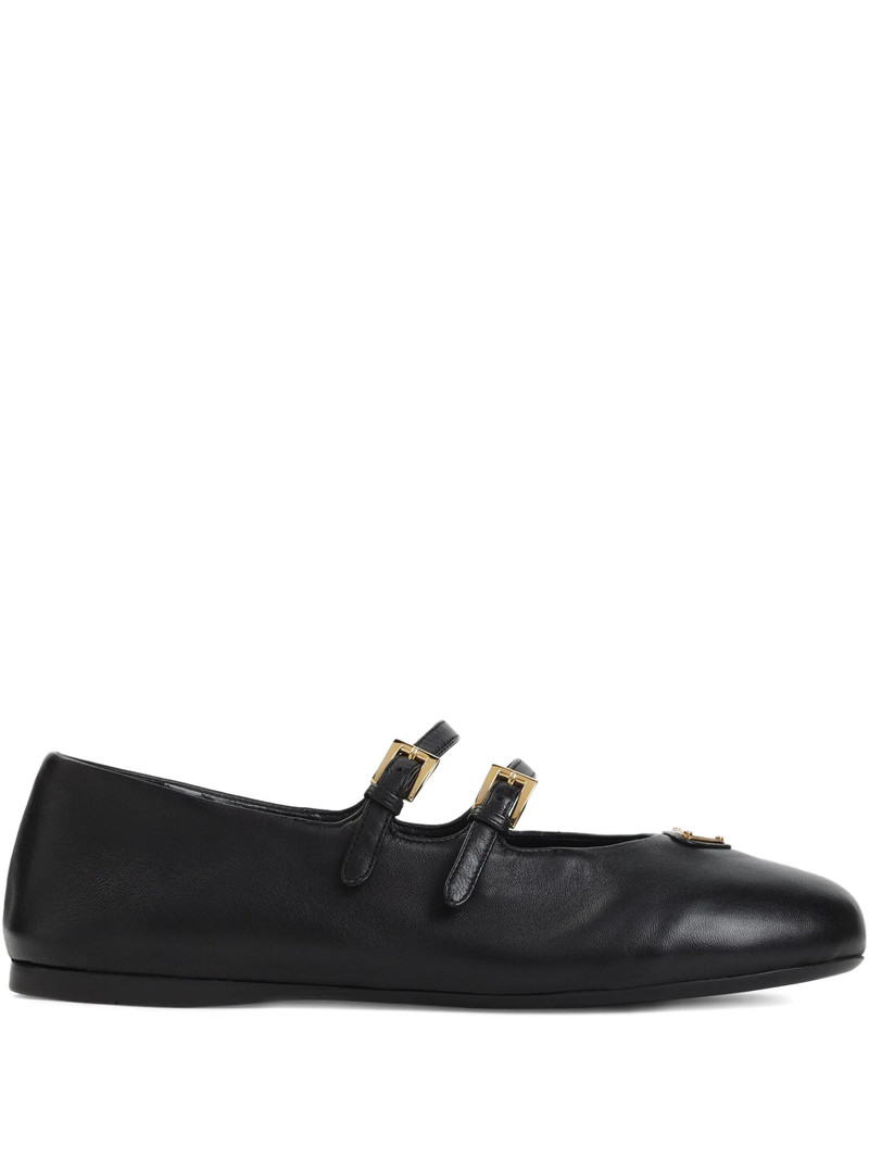 Prada Double-buckle Leather Ballet Flats 1