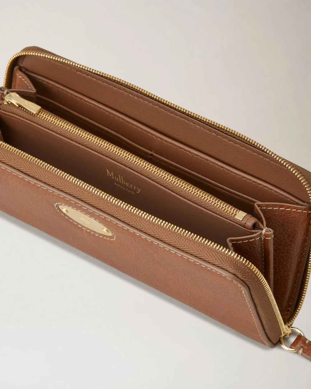 Mulberry Plaque 8 Credit Card Zip Purse Oak Nvt - 3