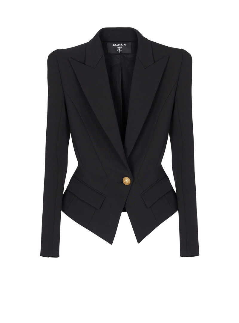 Cotton grain de poudre slim-fitting jacket - 1