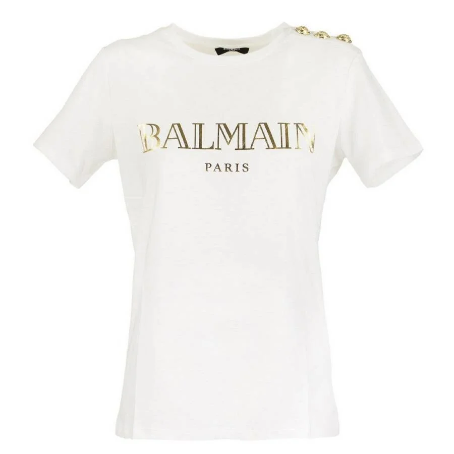 Balmain Paris Logo Cotton T-Shirt - 1