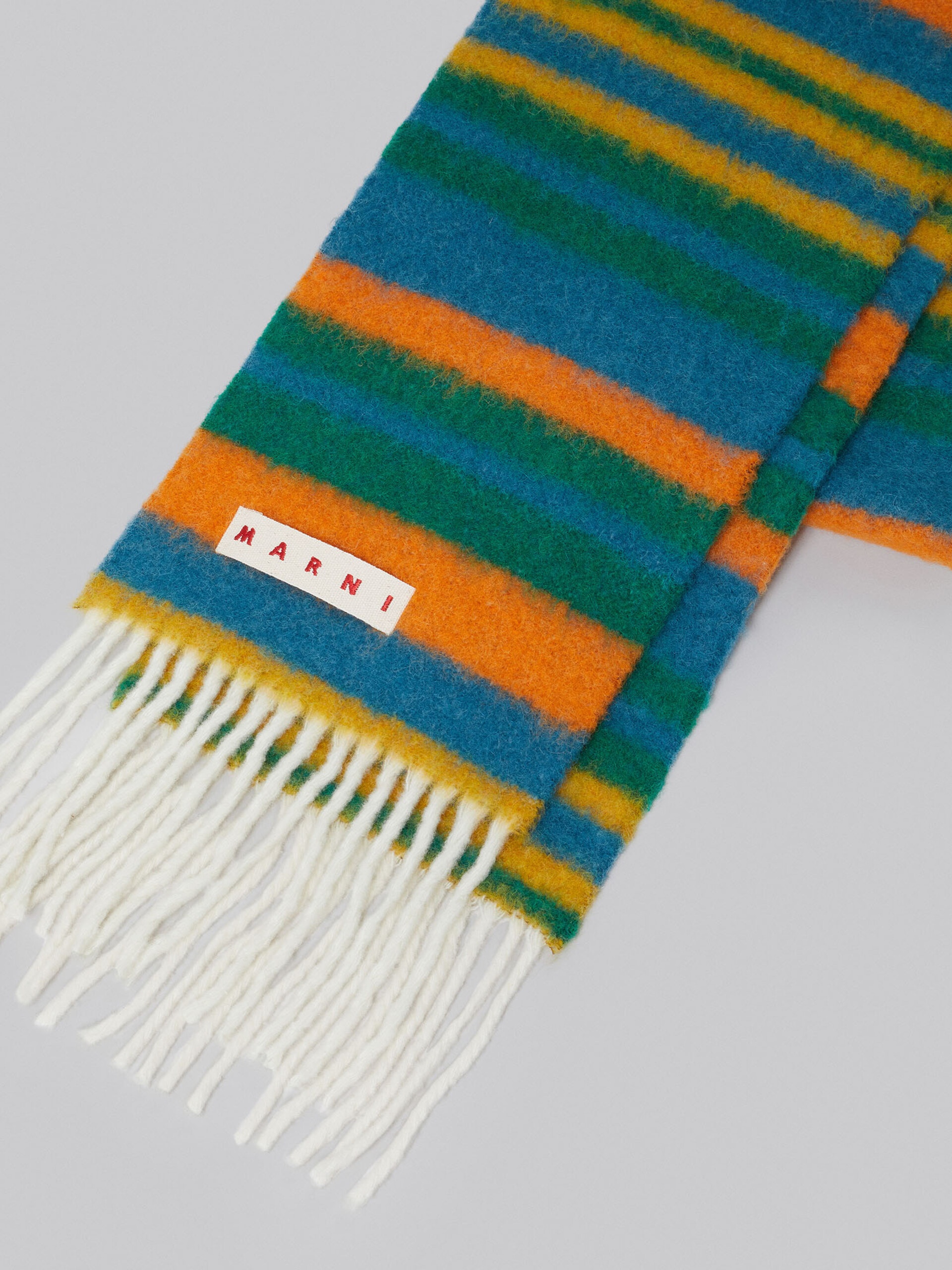 BLUE AND GREEN ALPACA AND WOOL SCARF - 4
