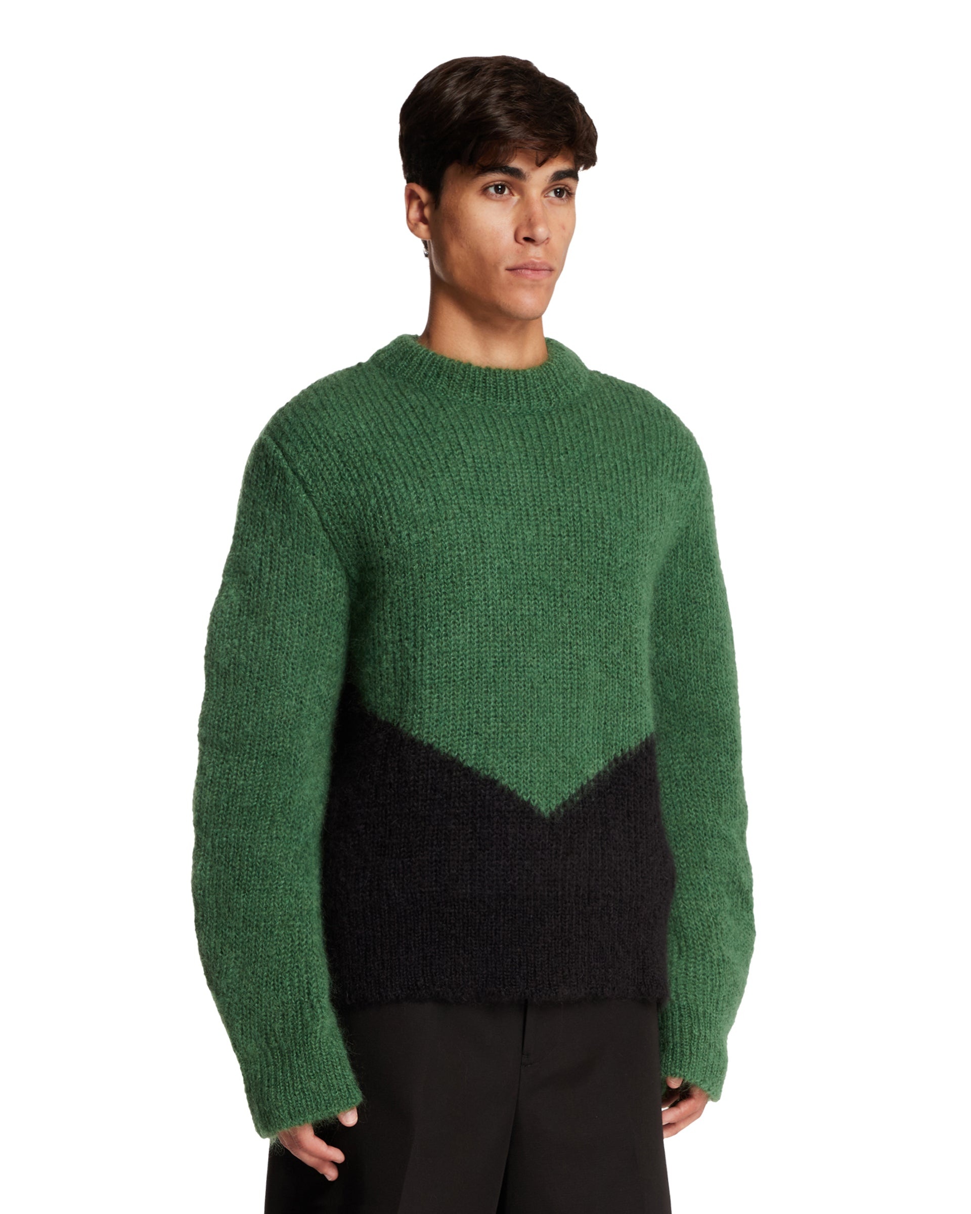 Green Wool Blend Crewneck Sweater - 4