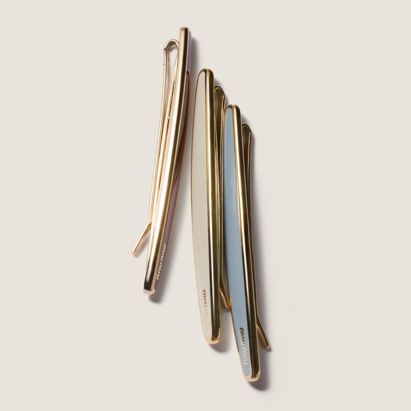 Enameled metal hair clips 3