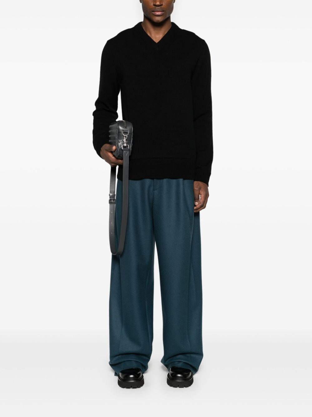 V-neck knitted jumper - 2
