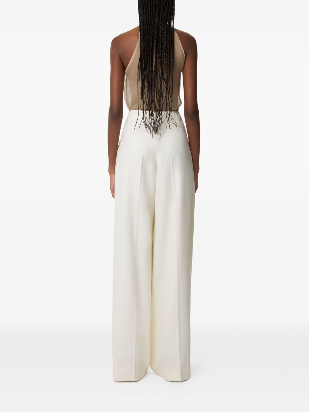 draped wool trousers - 4
