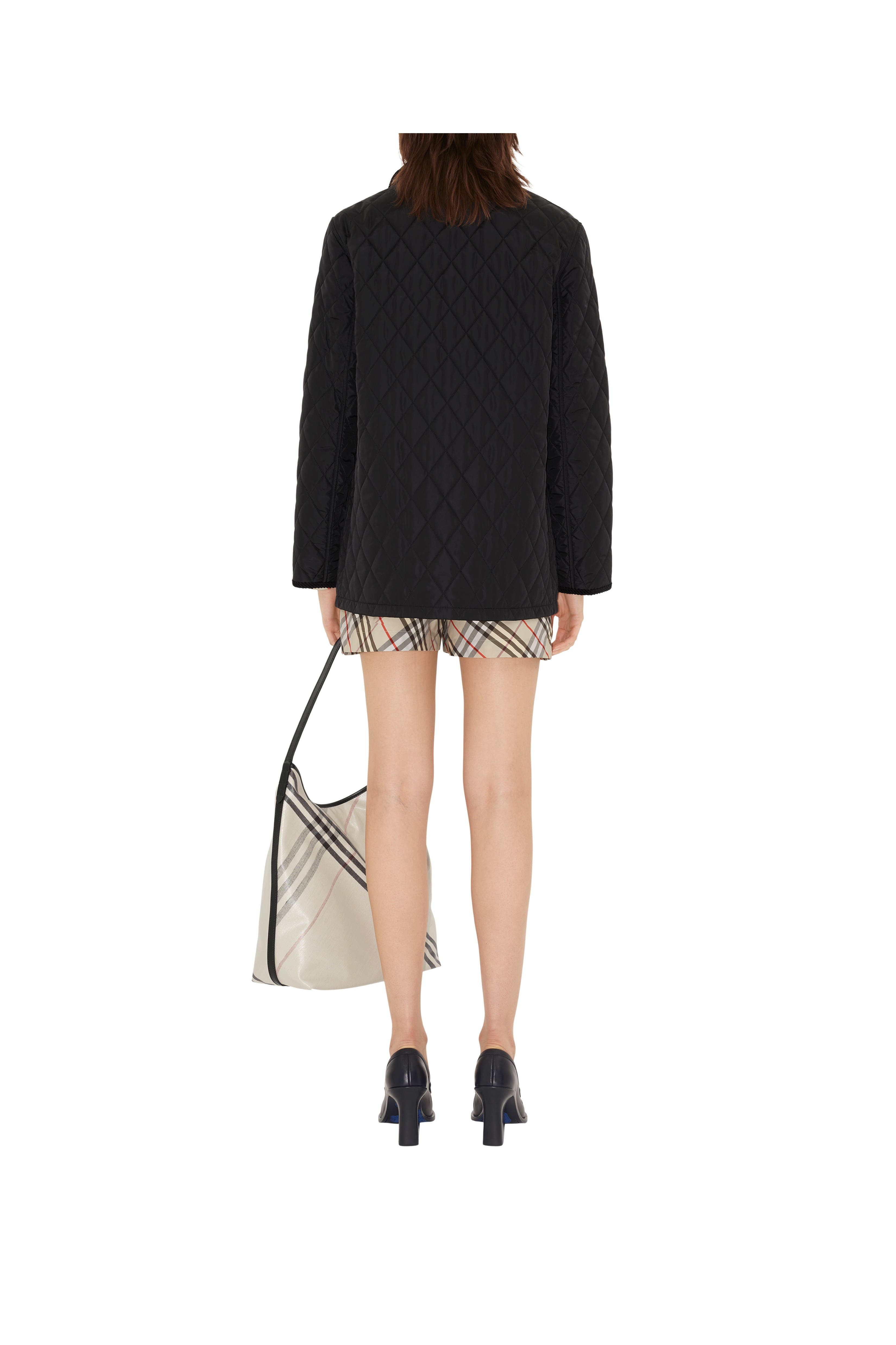 burberry Quilted Nylon Barn Jacket in Black/sand at Nordstrom - 4