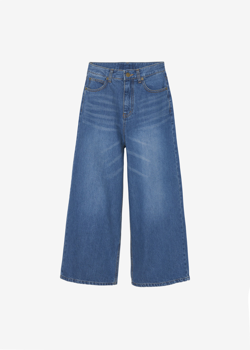 Besdon Denim Culottes - Medium Wash 1