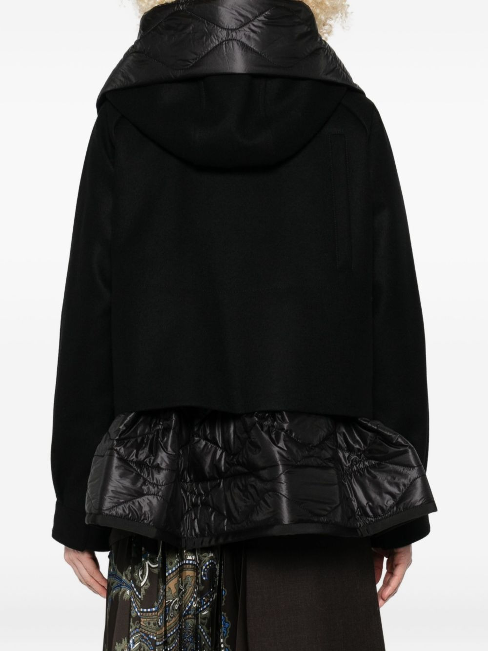 hooded quilted panel jacket - 4