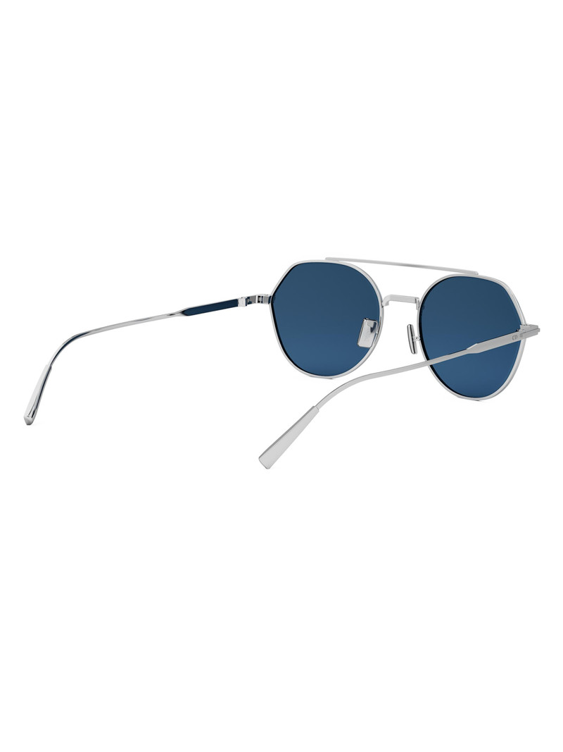 Men's DiorBlackSuit R6U 54MM Geometric Sunglasses - Palladium Bright Blue 6