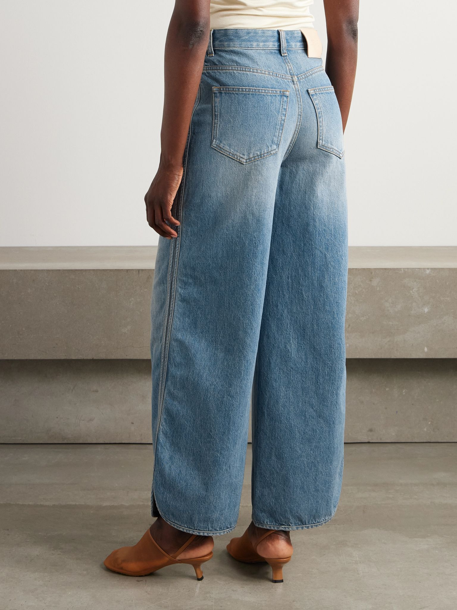 High-rise wide-leg jeans Blue - 4