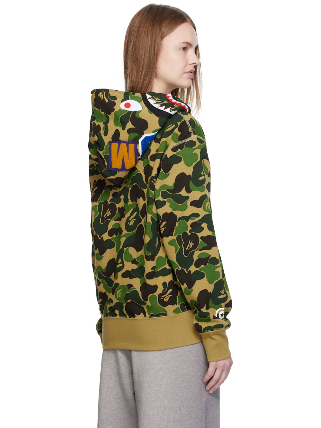 Khaki ABC Camo Shark Full Zip Hoodie - 3