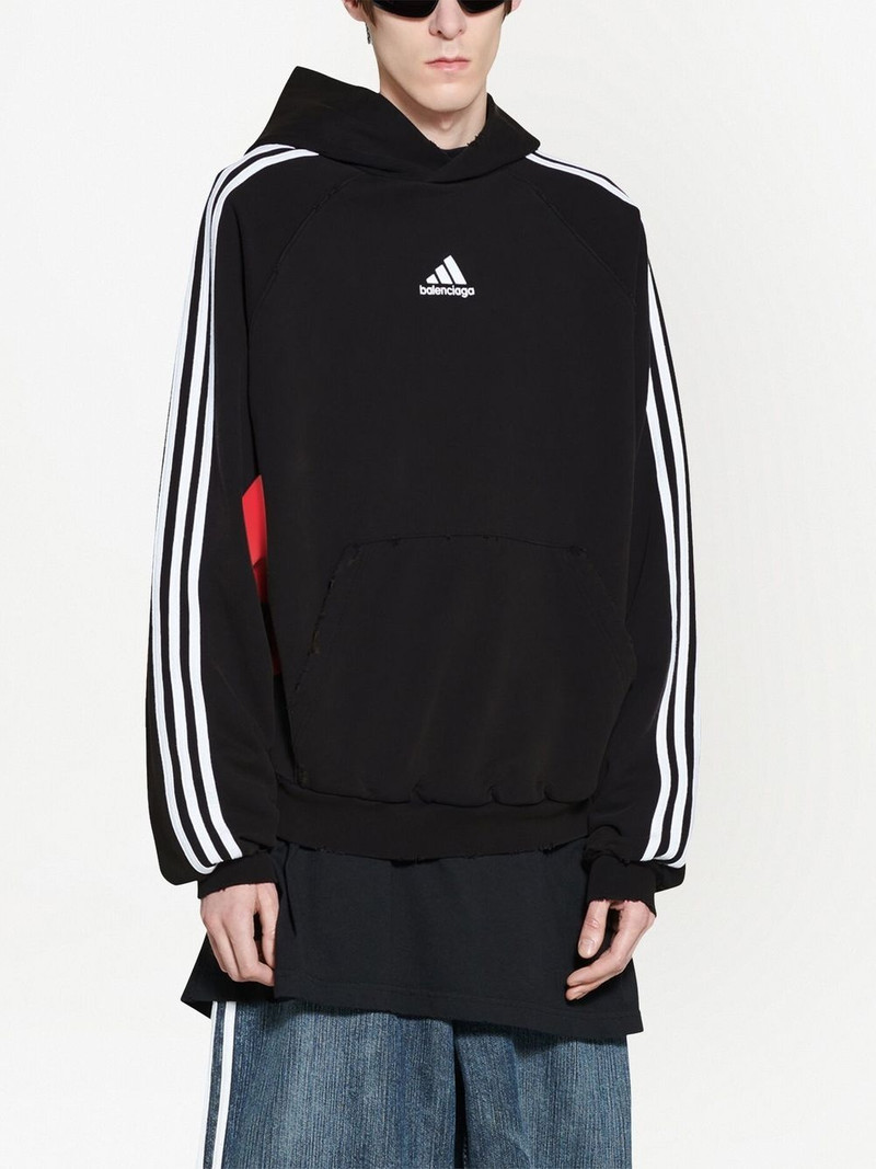 BALENCIAGA x adidas logo-embroidered hoodie outlook
