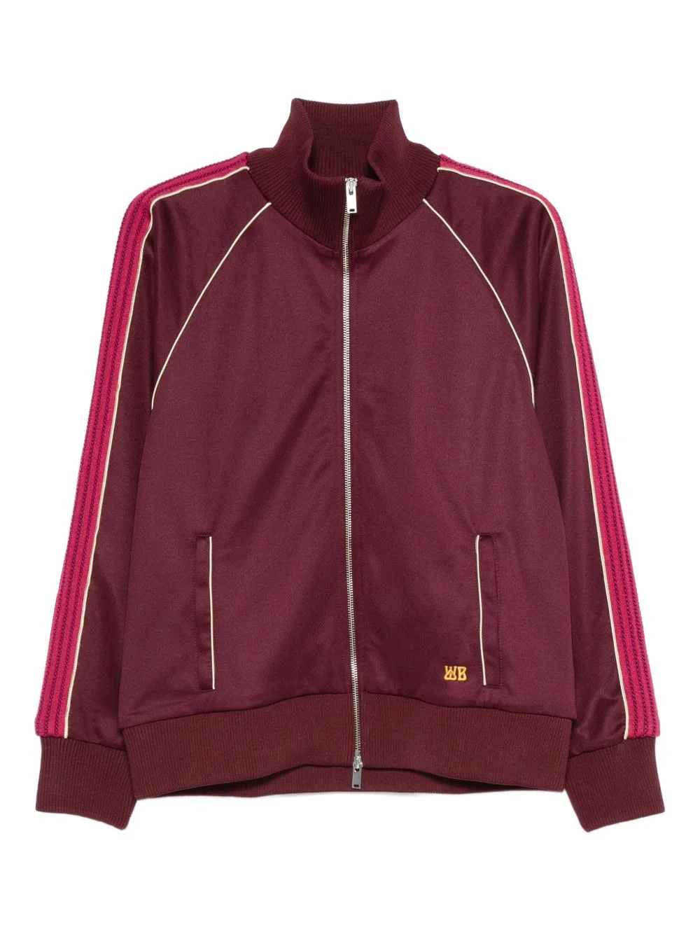striped-panel zip-up track top - 1