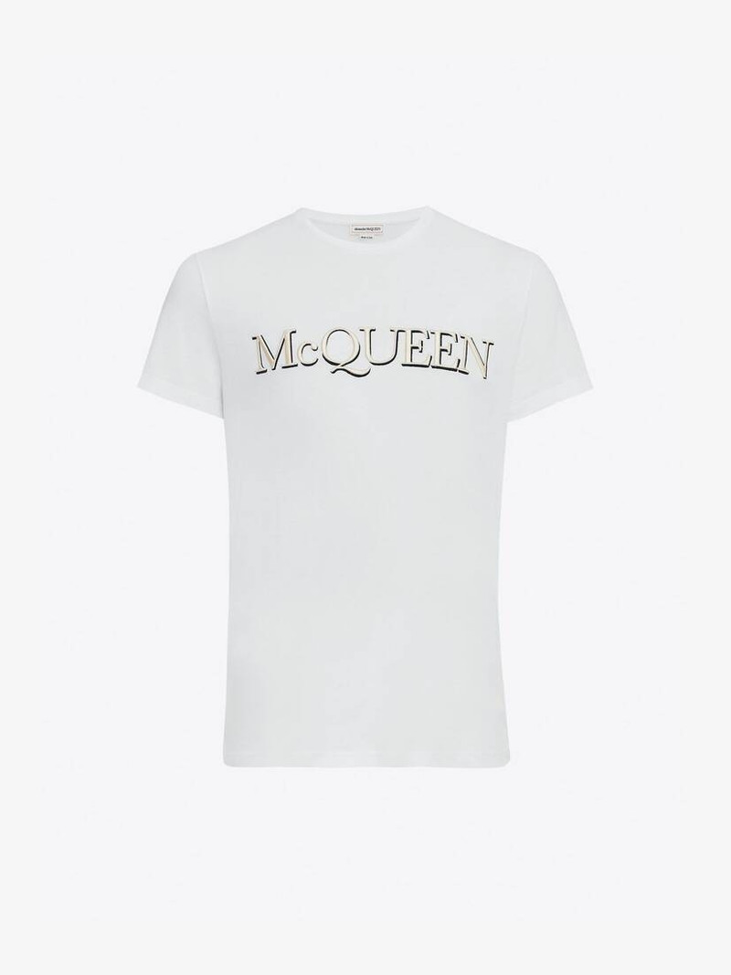 Mcqueen Embroidered T-shirt in White - 1