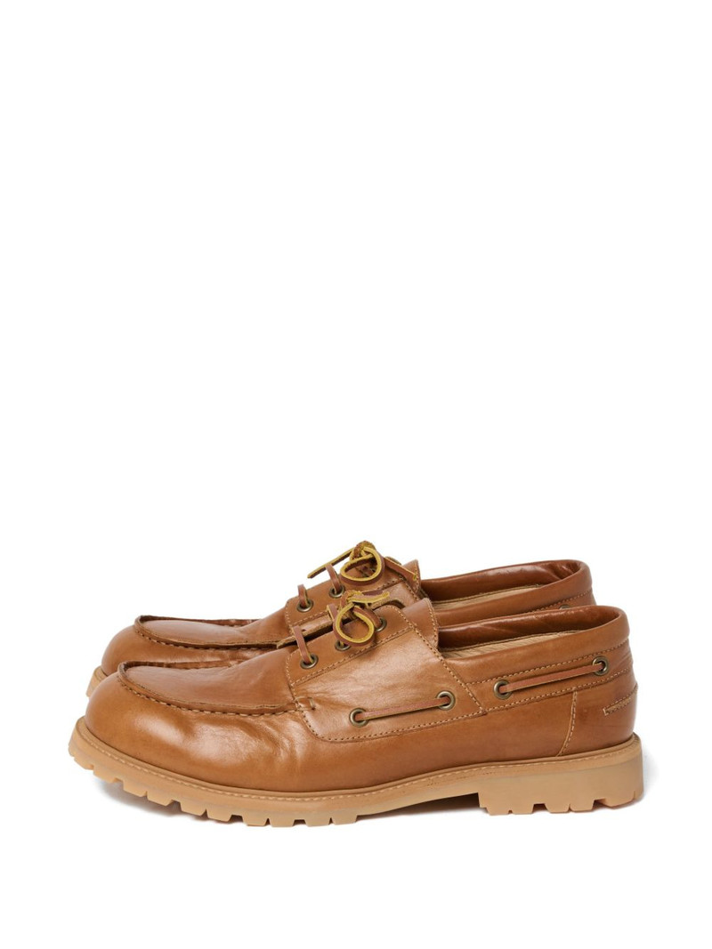 Guston raw-cut leather boat shoes 1