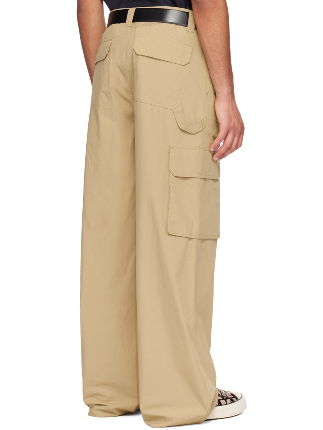 Beige Hammer Loop Cargo Pants - 3