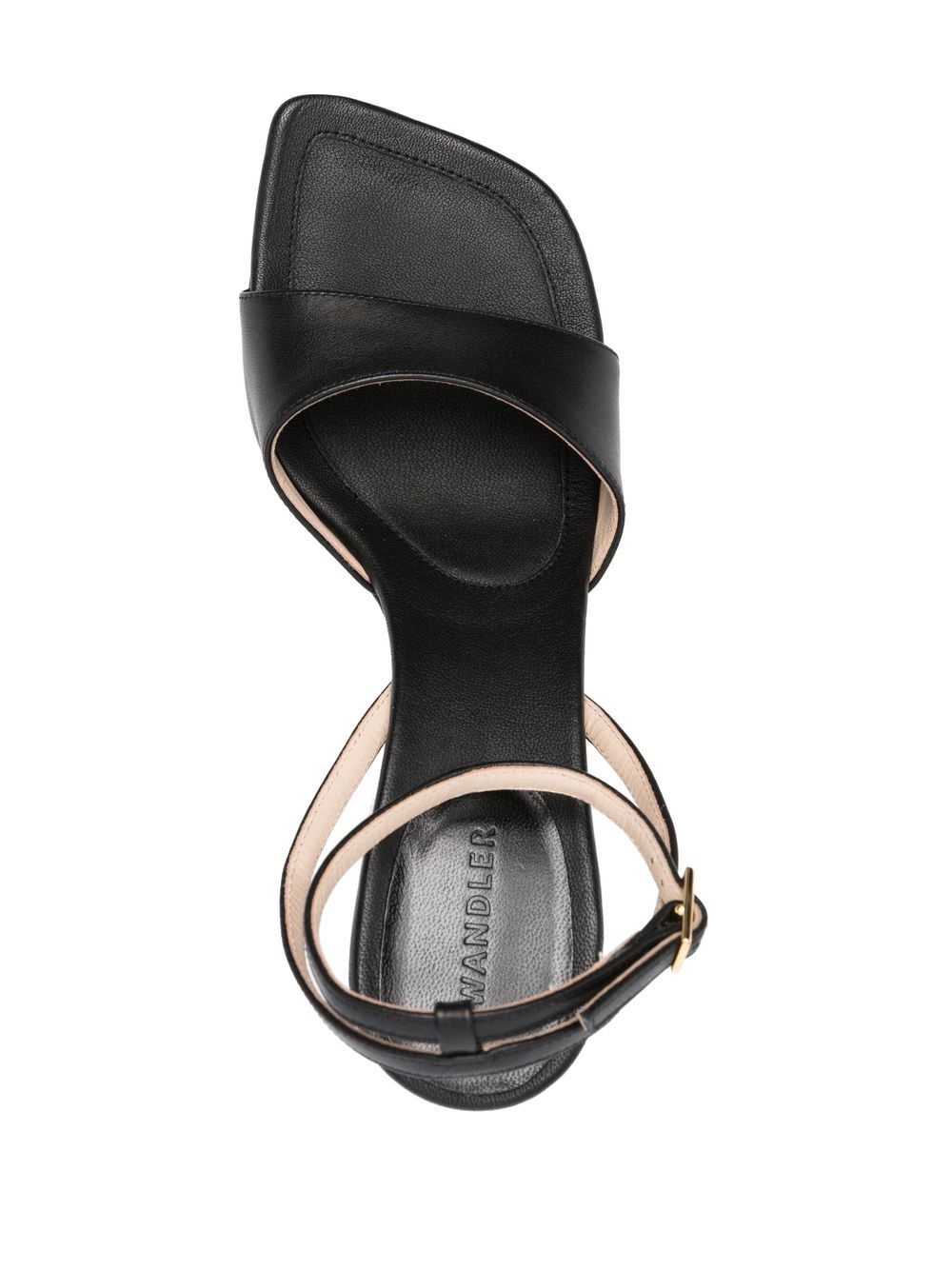 80mm leather heeled sandals - 4