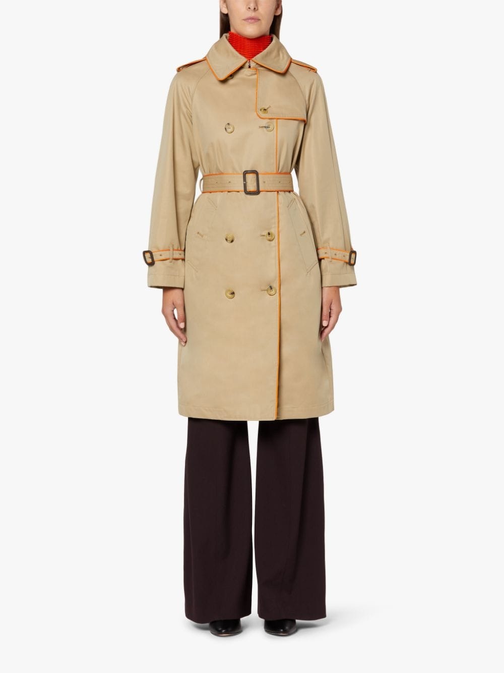 NORRIE HONEY & ORANGE COTTON TRENCH COAT | LMT-009 - 3