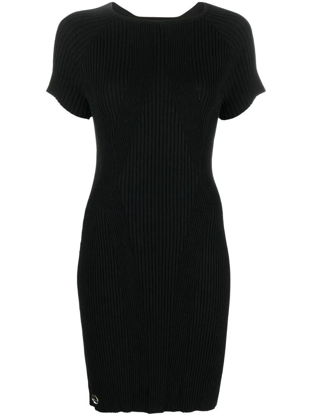 logo-plaque ribbed T-shirt dress - 1