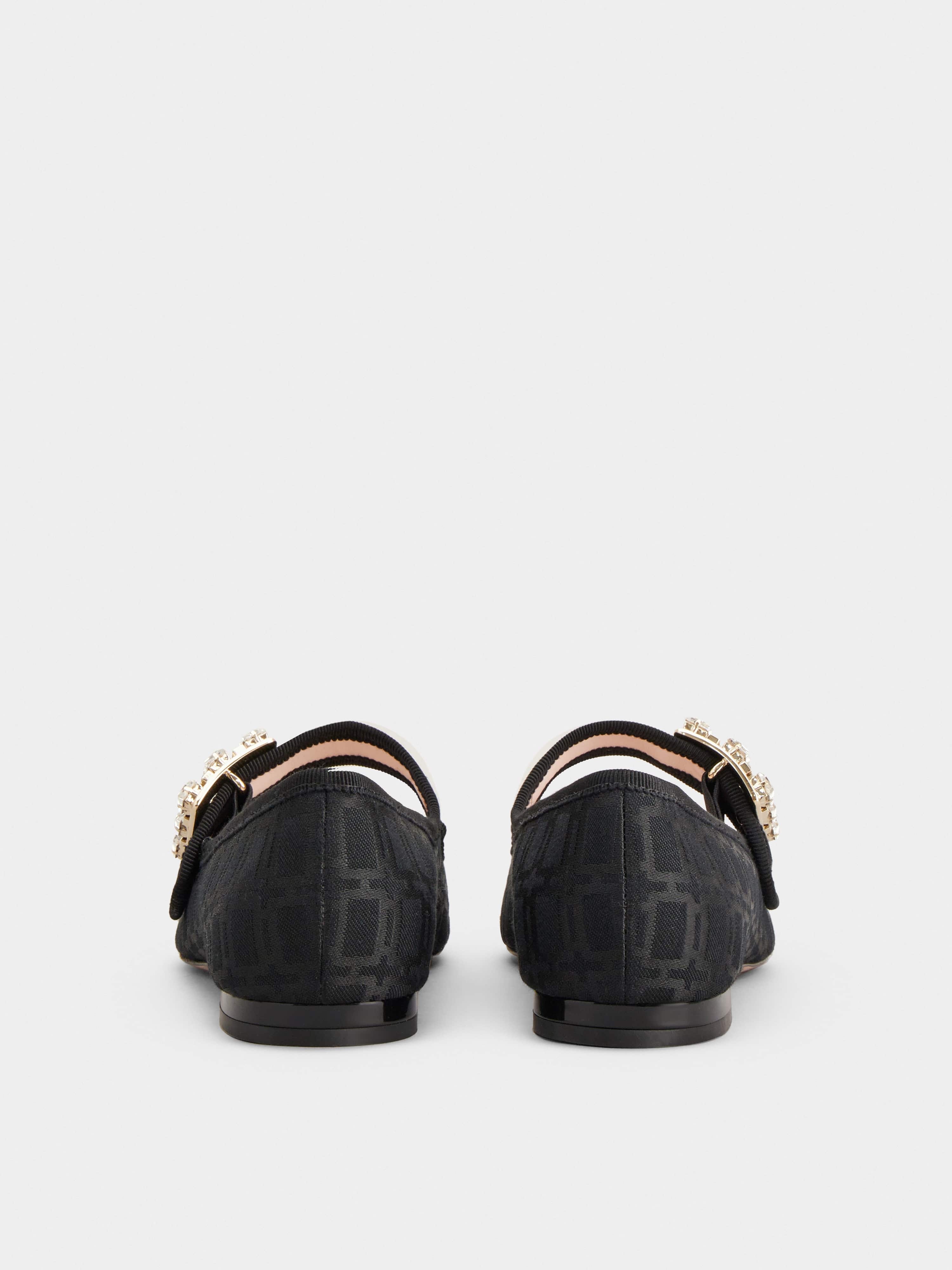 Très Vivier Strass Buckle Babies Ballerinas in Fabric - 5