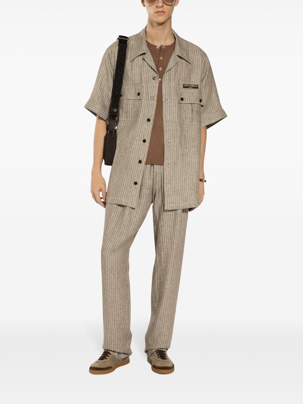 linen track pants - 3