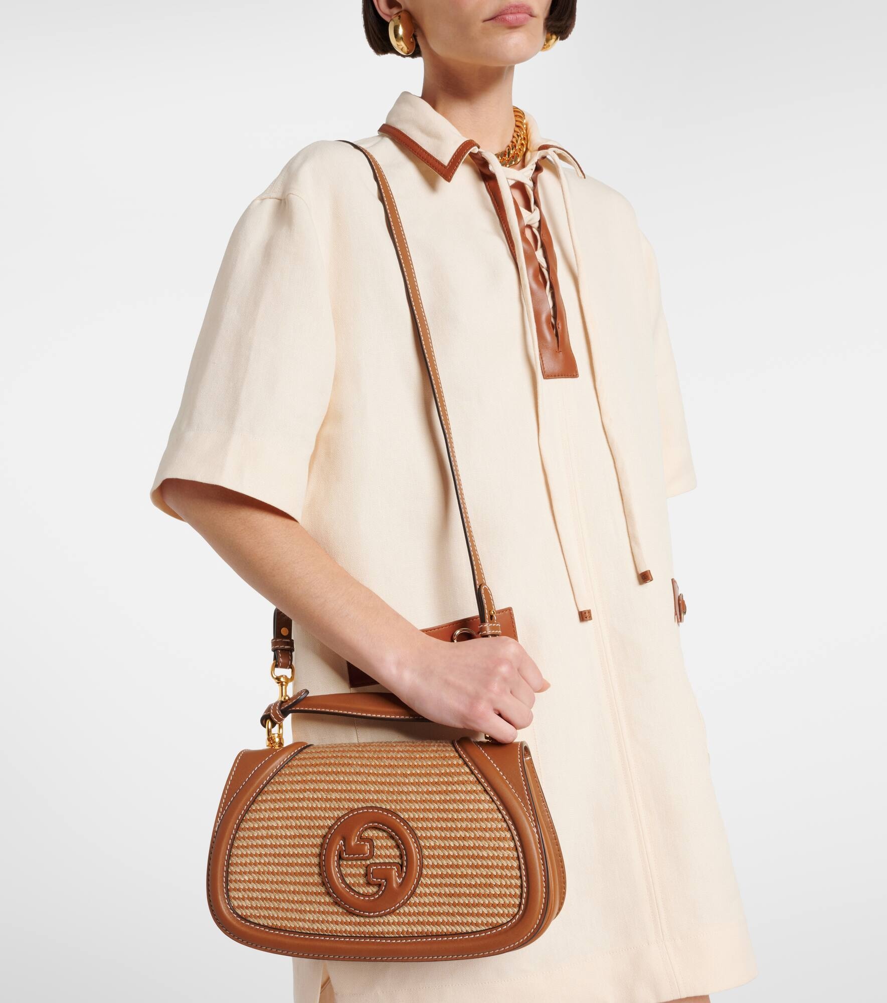 Gucci Blondie Medium woven tote bag - 7