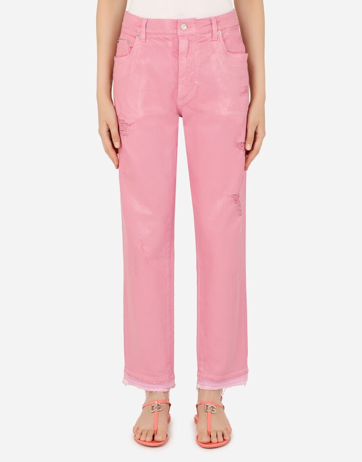 Coated denim loose jeans - 2