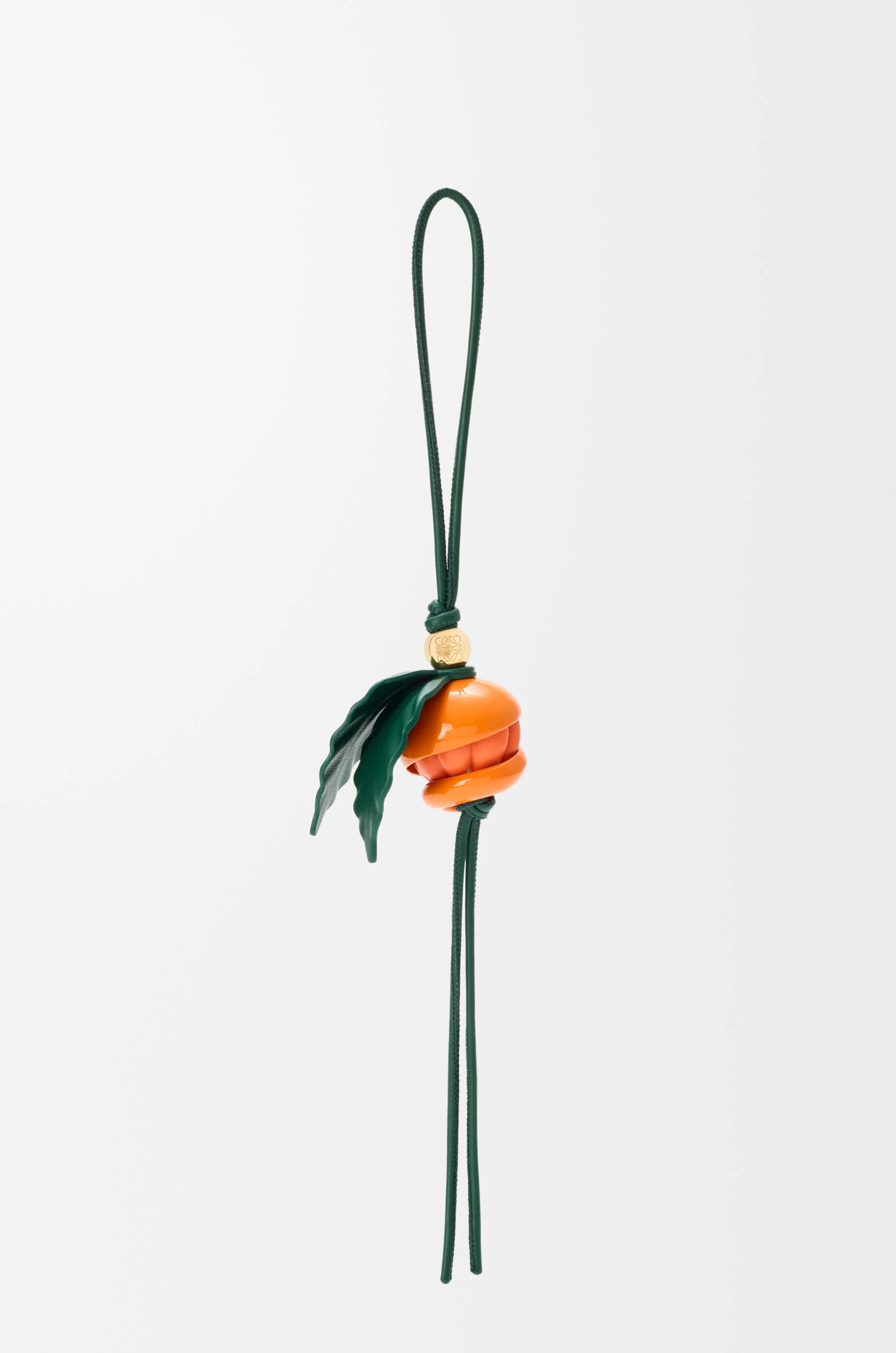 Peeling orange charm in brass and calfskin - 1