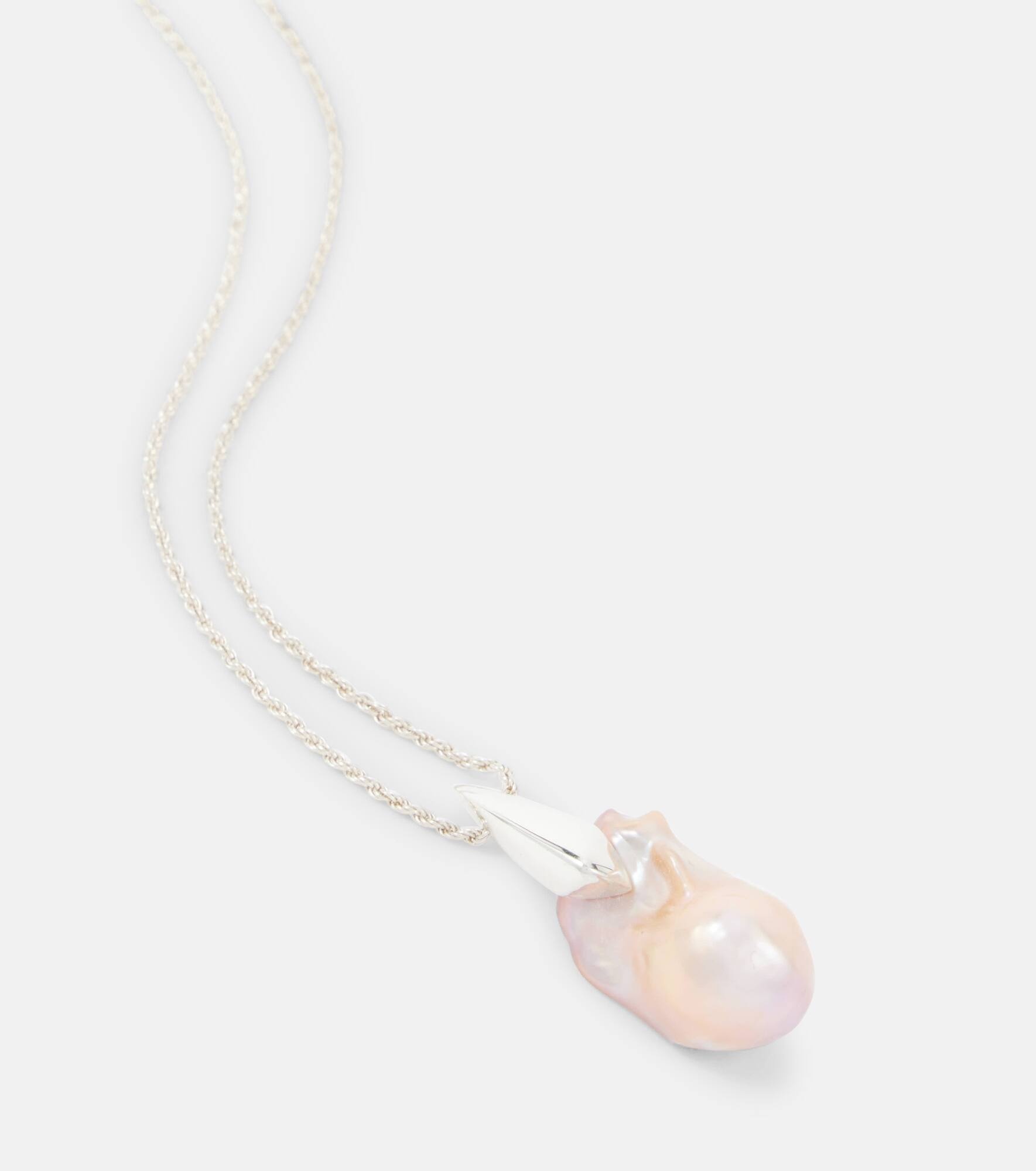 Sterling silver necklace with freshwater pearl - 4