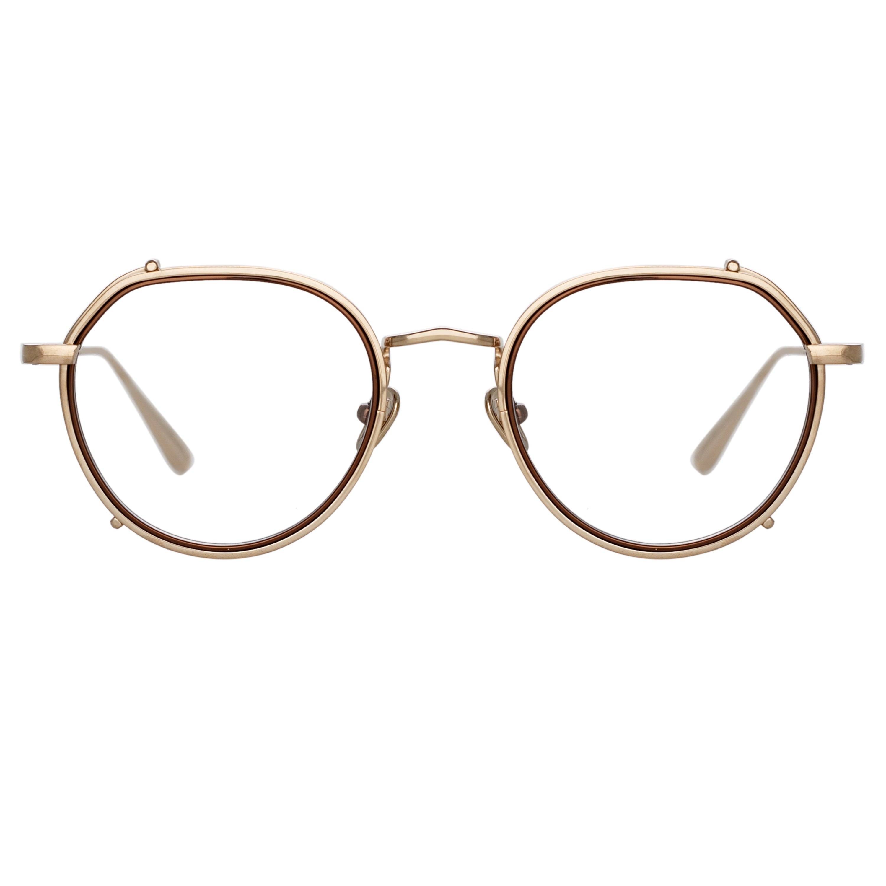 FALCON ANGULAR OPTICAL FRAME IN LIGHT GOLD - 1