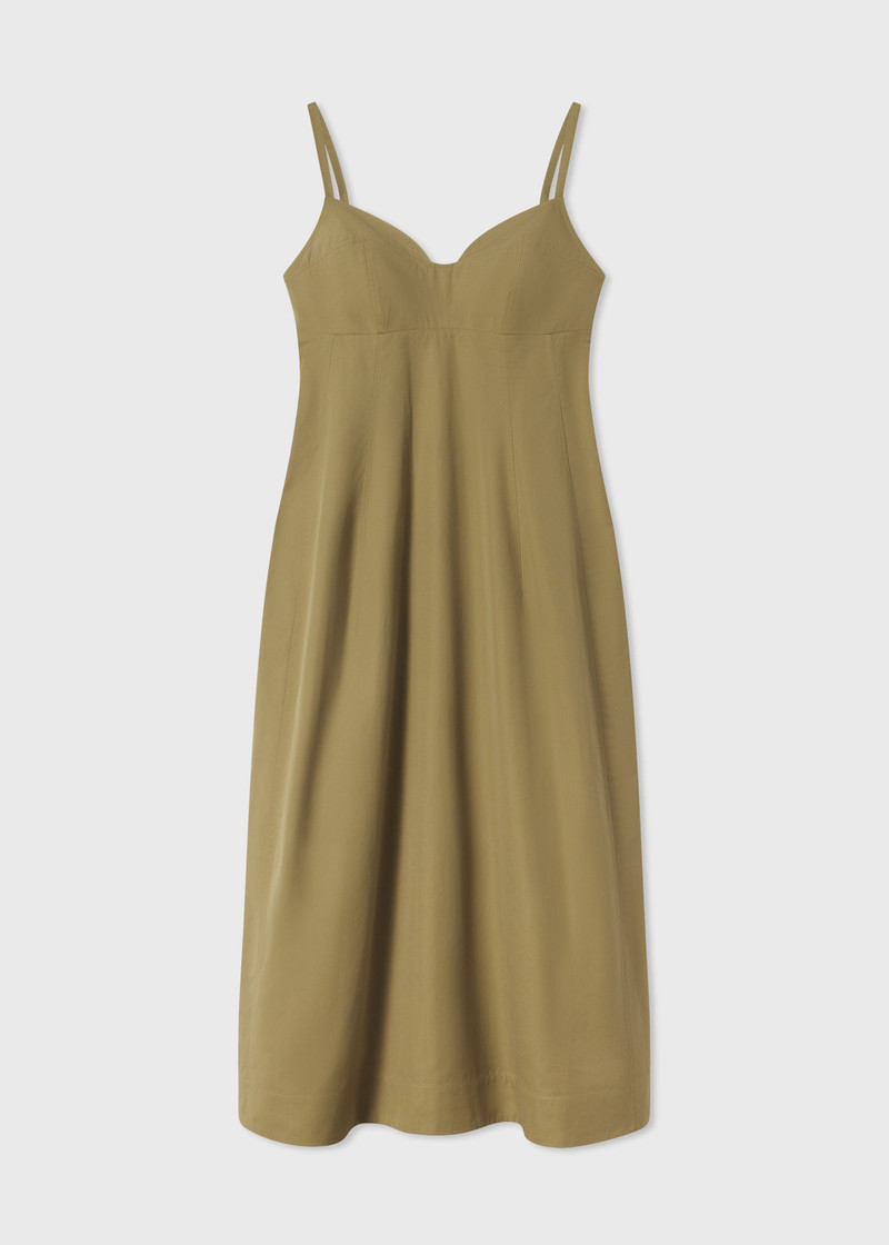 Bustier Midi Dress in Cotton Poplin 1