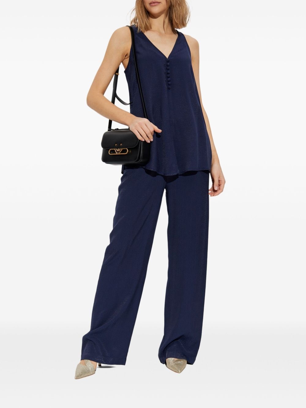 jacquard palazzo pants - 2